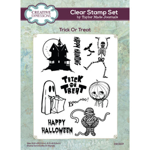 Creative Expressions Taylor Made Journals A5 Clear Stamp Set - Trick Or Treat