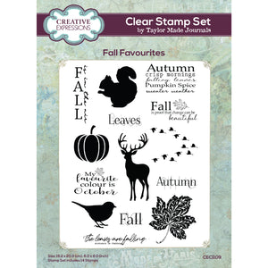 Creative Expressions Taylor Made Journals A5 Clear Stamp Set - Falling Leaves