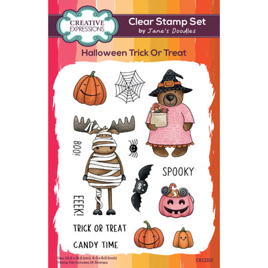 Creative Expressions Jane's Doodles A6 Clear Stamp Set - Trick or Treat