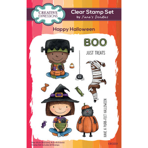 Creative Expressions Jane's Doodles A6 Clear Stamp Set - Happy Halloween