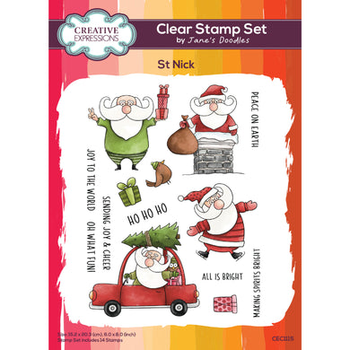 Creative Expressions Jane's Doodles A5 Clear Stamp Set - St. Nick