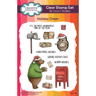 Creative Expressions Jane's Doodles A6 Clear Stamp Set - Holiday Cheer