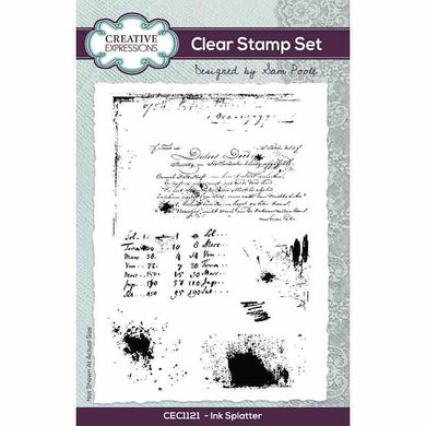 Creative Expressions Sam Poole A6 Clear Stamp Set - Ink Splatter