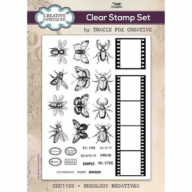 Creative Expressions Tracie Fox Creative A5 Clear Stamp Set - Bugology Negatives