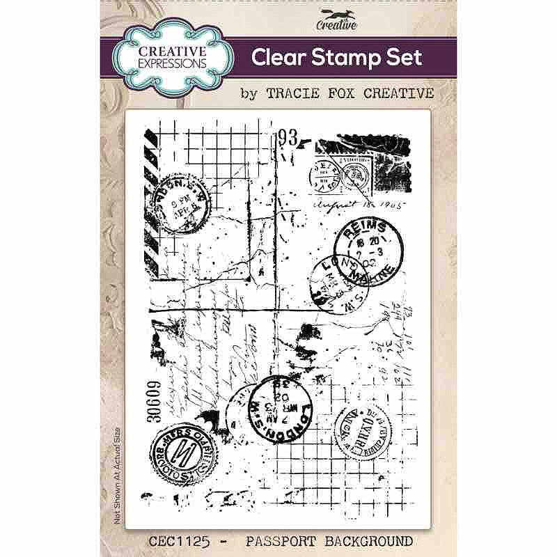 Creative Expressions Tracie Fox Creative A6 Clear Stamp - Passport Background