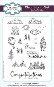 Creative Expressions Sue Wilson A6 Clear Stamp Set - Village Scenes