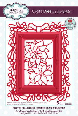 Dies by Sue Wilson Festive Collection - Stained Glass Poinsettia