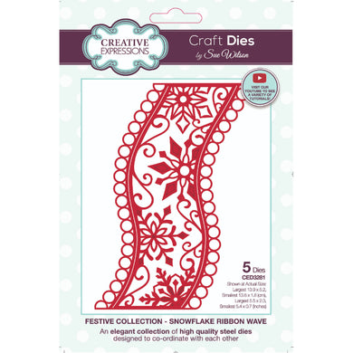 Dies by Sue Wilson Festive Collection - Snowflake Ribbon Wave