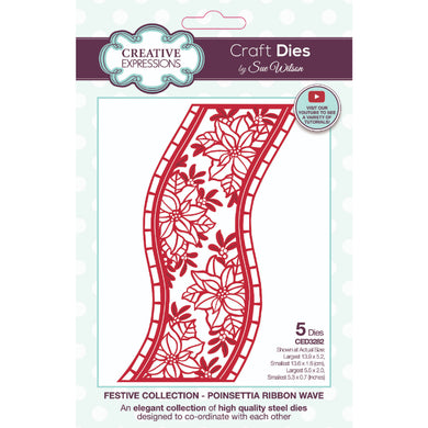 Dies by Sue Wilson Festive Collection - Poinsettia Ribbon Wave