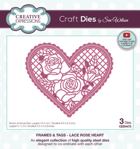Dies by Sue Wilson Frames & Tags - Lace Rose Heart