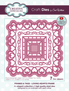 Dies by Sue Wilson Frames & Tags - Loving Hearts Frame