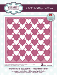 Dies by Sue Wilson Background Collection - Checkered Heart