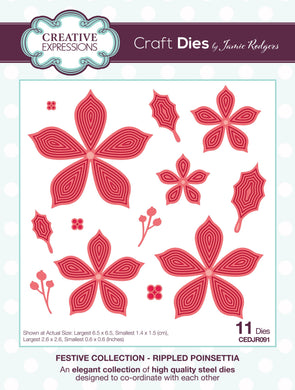 Creative Expressions Jamie Rodgers Festive Collection - Rippled Poinsettia