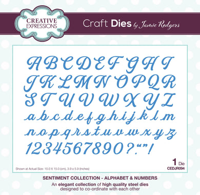 Creative Expressions Jamie Rodgers Sentiment Collection - Alphabet & Numbers