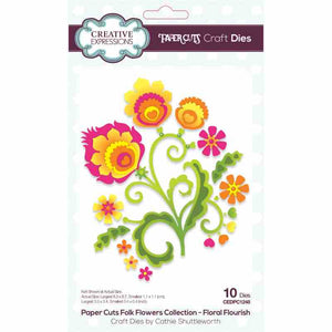 Creative Expressions Paper Cuts Folk Flowers Collection - Floral Flourish