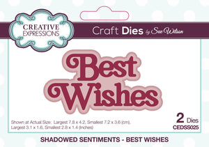 Dies by Sue Wilson Shadowed Sentiments - Best Wishes
