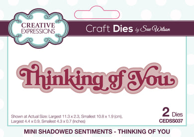 Dies by Sue Wilson Mini Shadowed Sentiments - Thinking of You