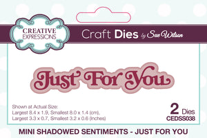 Dies by Sue Wilson Mini Shadowed Sentiments - Just For You