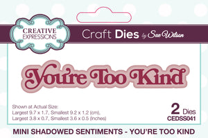 Dies by Sue Wilson Mini Shadowed Sentiments - You're Too Kind
