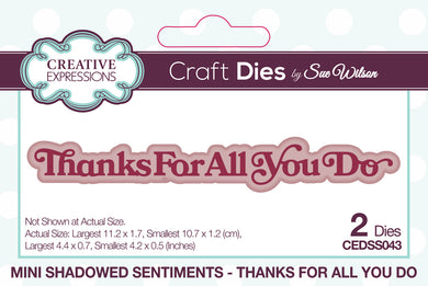 Dies by Sue Wilson Mini Shadowed Sentiments - Thanks For All You Do