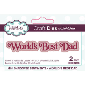 Dies by Sue Wilson Mini Shadowed Sentiments - World's Best Dad