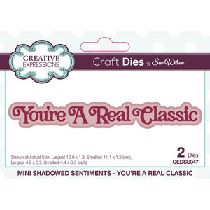 Dies by Sue Wilson Mini Shadowed Sentiments - You're A Real Classic
