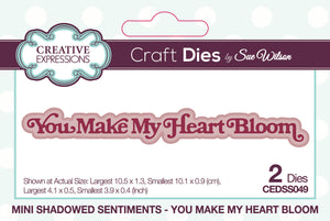 Dies by Sue Wilson Mini Shadowed Sentiments - You Make My Heart Bloom