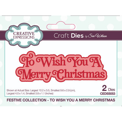 Dies by Sue Wilson Festive Collection Shadowed Sentiments - To Wish You A Merry Christmas