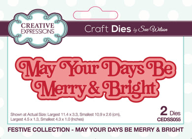 Dies by Sue Wilson Festive Collection Shadowed Sentiments - May Your Days Be Merry & Bright