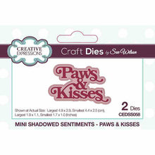 Dies by Sue Wilson Mini Shadowed Sentiments - Paws & Kisses