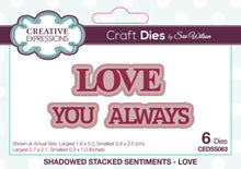 Dies by Sue Wilson Shadowed Stacked Sentiments - Love