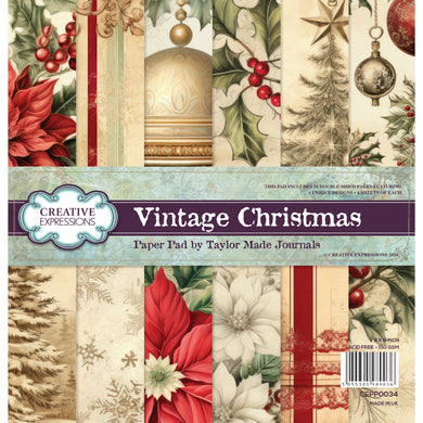 Creative Expressions Taylor Made Journals - Vintage Christmas 8 x 8 Paper Pad