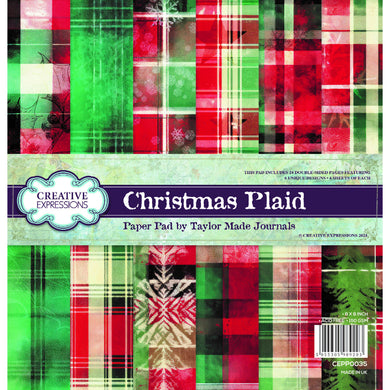 Creative Expressions Taylor Made Journals - Christmas Plaid 8 x 8 Paper Pad