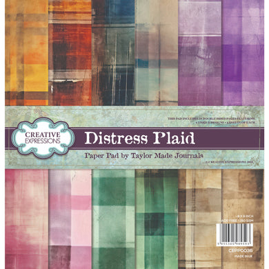 Creative Expressions Taylor Made Journals - Distress Plaid 8 x 8 Paper Pad