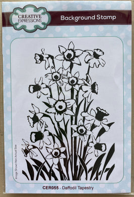 Pre-Loved : Creative Expressions A6 Background Stamp - Daffodil Tapestry