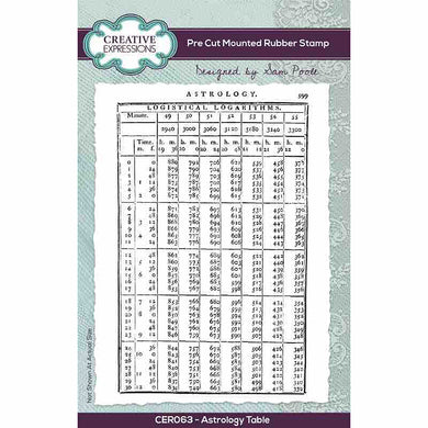 Creative Expressions Sam Poole A6 Rubber Stamp - Astrology Table