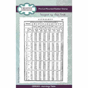 Creative Expressions Sam Poole A6 Rubber Stamp - Astrology Table