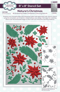 Creative Expressions 3D Embossing Folder Companion Colouring Stencil - Nature's Christmas