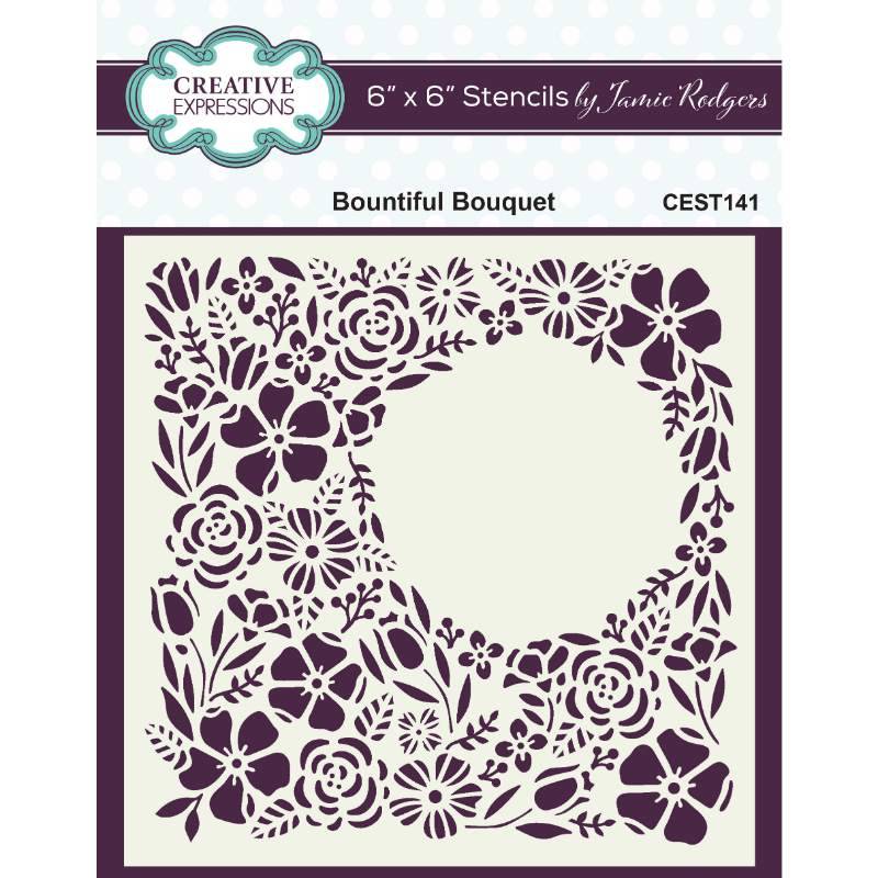 Creative Expressions Jamie Rodgers 6 x 6 Stencil - Bountiful Bouquet