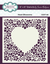 Creative Expressions Jamie Rodgers 6 x 6 Stencil - Heart Blossoms