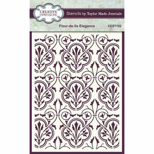 Creative Expressions Taylor Made Journals A5 Stencil - Fleur De Lis Elegance