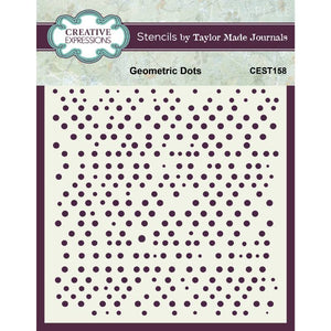 Creative Expressions Taylor Made Journals 6 x 6 Stencil - Geometric Dots