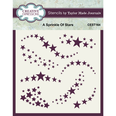 Creative Expressions Taylor Made Journals 6 x 6 Stencil - A Sprinkle of Stars