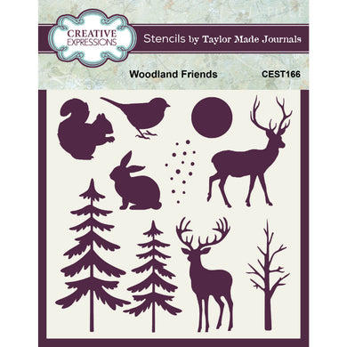 Creative Expressions Taylor Made Journals 6 x 6 Stencil - Woodland Friends