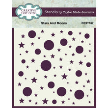 Creative Expressions Taylor Made Journals 6 x 6 Stencil - Stars And Moons