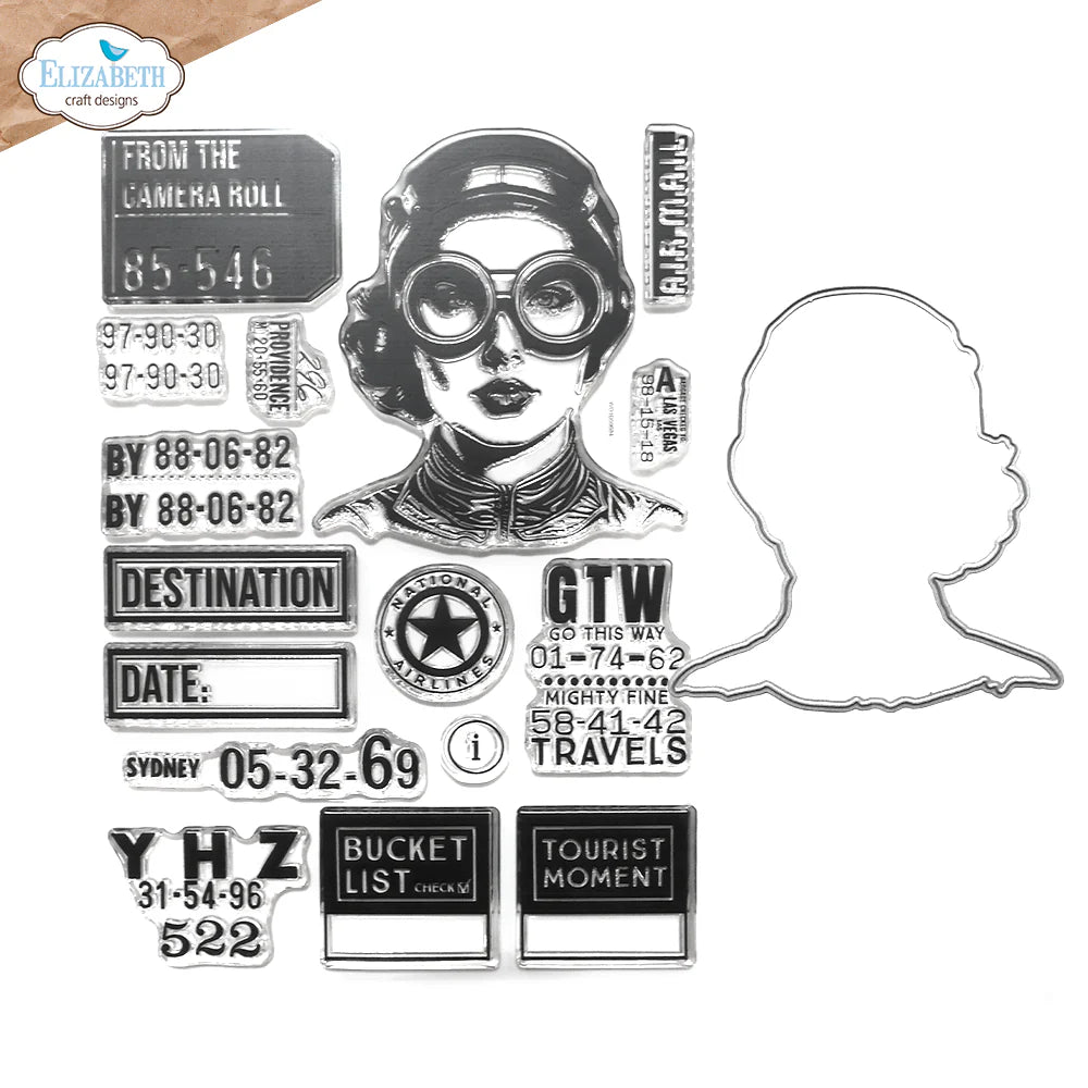 Elizabeth Craft Designs Stamp Set - Travels From The Past Stamp & Die Set