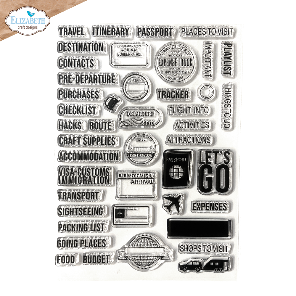 Elizabeth Craft Designs A5 Stamp Set - Travel Journal
