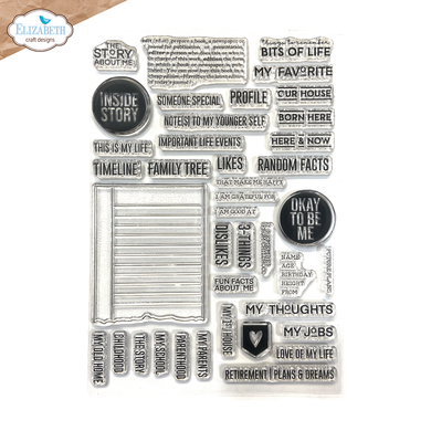 Elizabeth Craft Designs A5 Stamp Set - About Me