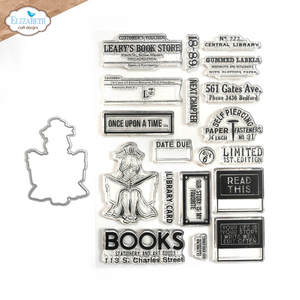 Elizabeth Craft Designs Stamp Set - The Bookstore Stamp & Die Set