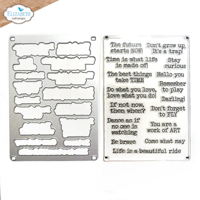 Elizabeth Craft Designs Art Journal Specials - Journal Phrases 4 Stamp & Die Set